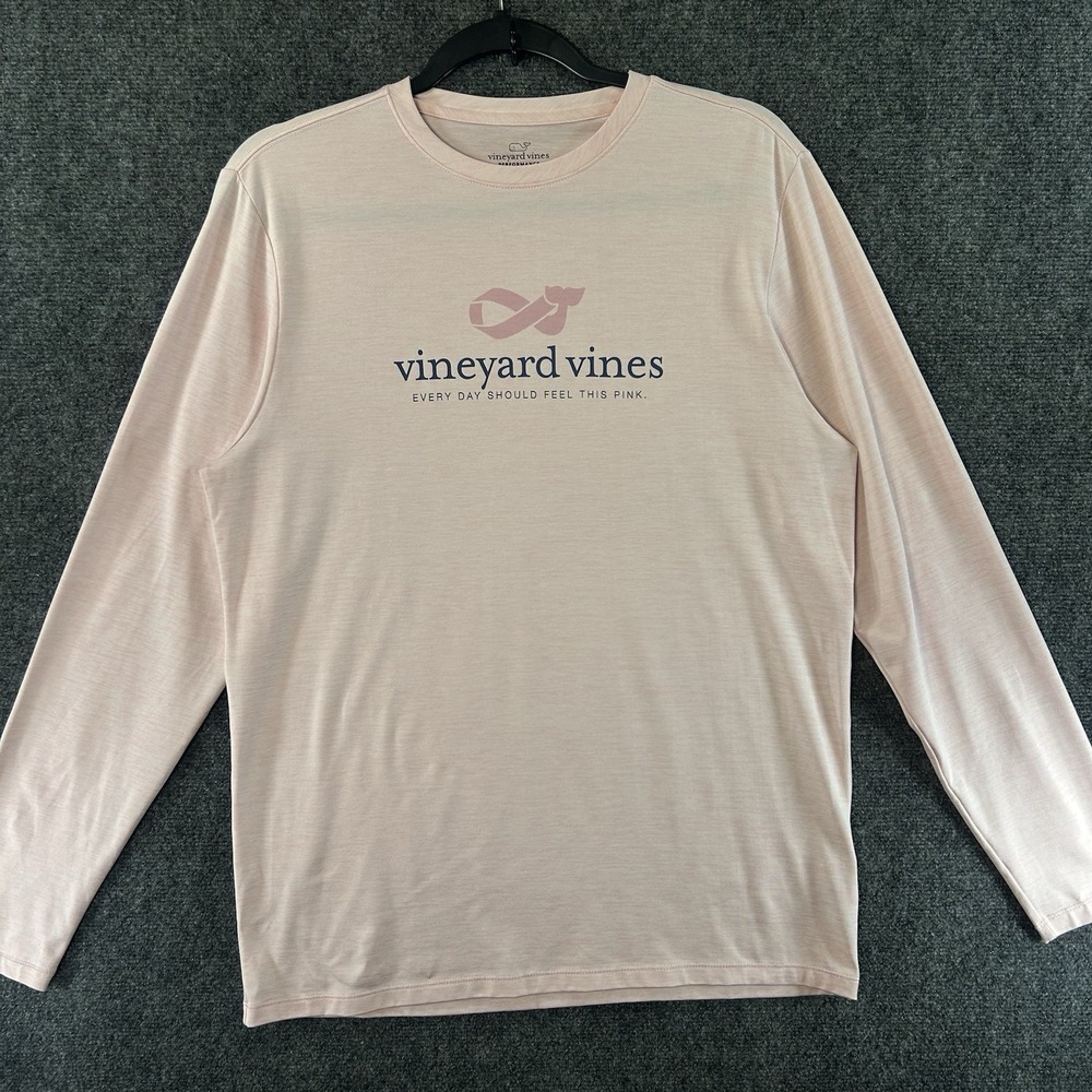 Vineyard Vines Breast Cancer Awareness L/S Shirt Boys 18/Womens Small Pink Whale
